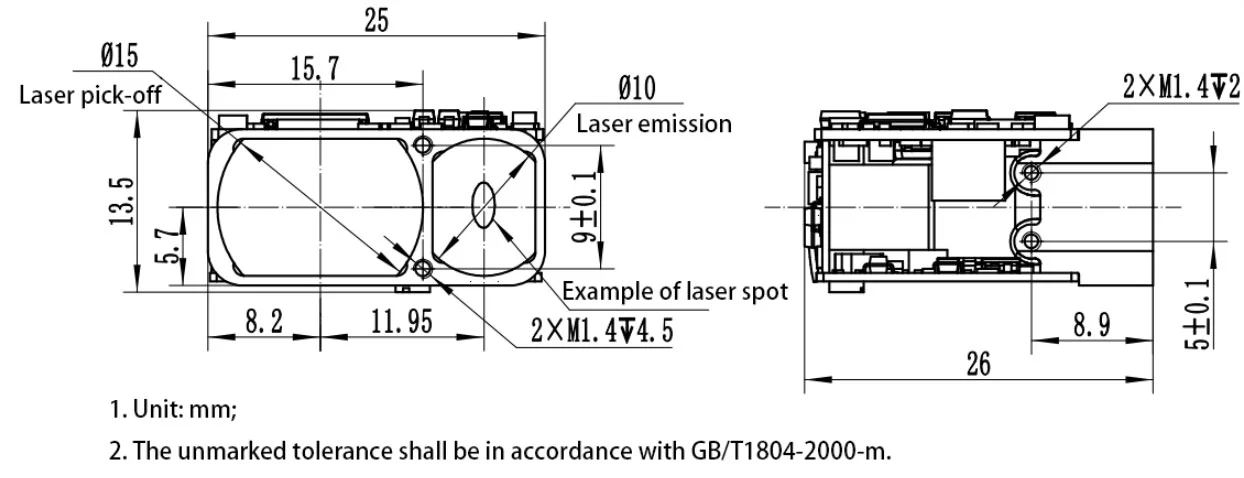 1200m Micro Laser Rangefinder Module Lrf 1200m Micro Laser Rangefinder Module Lrf